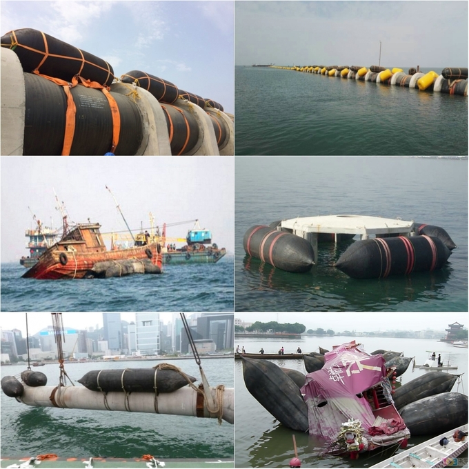 ISO14409 προσαρμοσμένο αερόσακοι μέγεθος 7 διάσωσης φυσικού λάστιχου θαλάσσιο