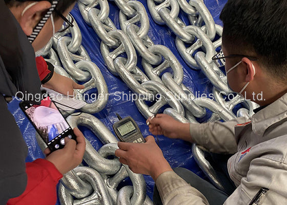 Ποιότητα Θαλάσσια αλυσίδα συνδέσεων στηριγμάτων αλυσίδων αγκύρων χάλυβα Studless εργοστάσιο